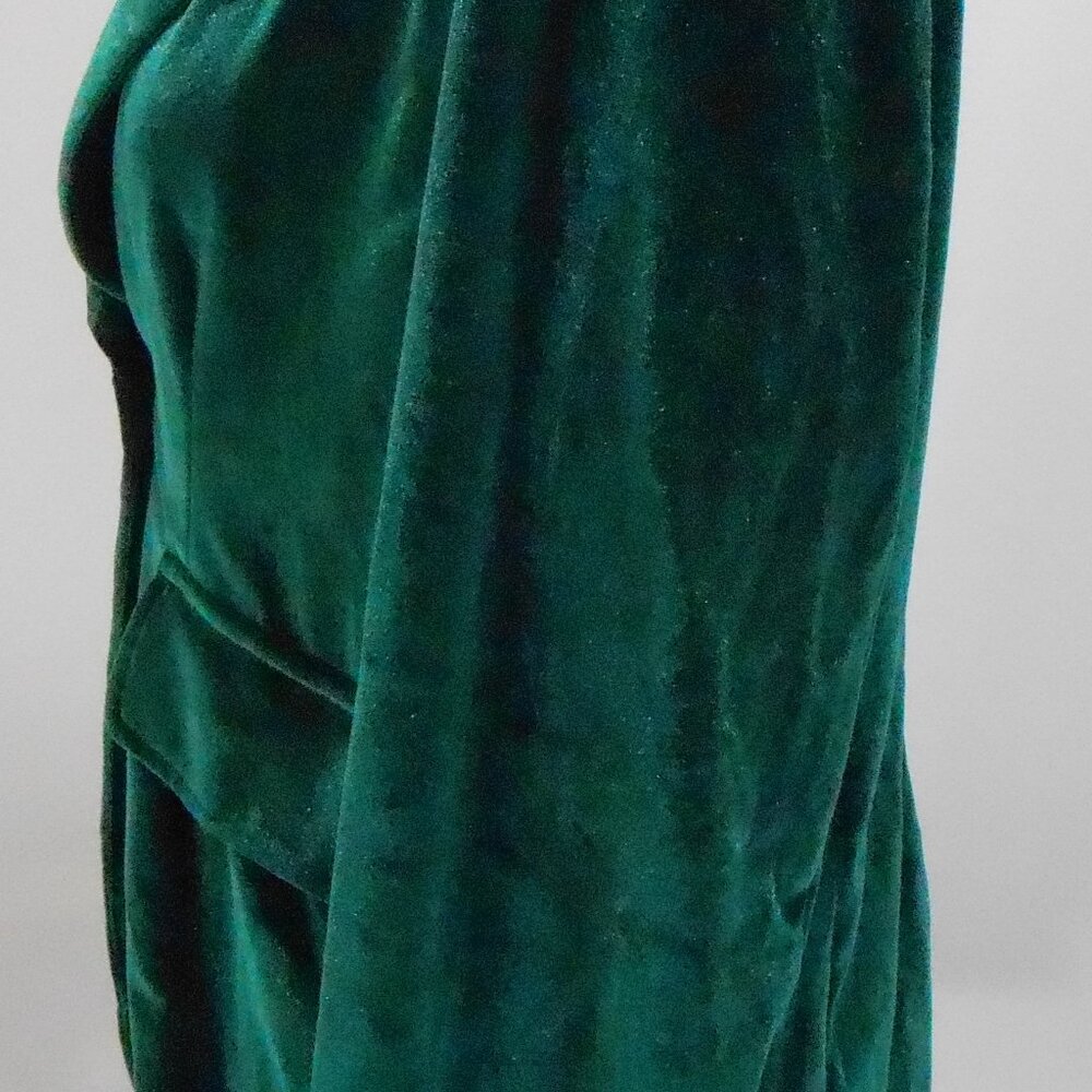 Women's Dark Green Velvet One Button Lapel Collared Blazer Slim Fit Jacket Sz-L? - Picture 5 of 7